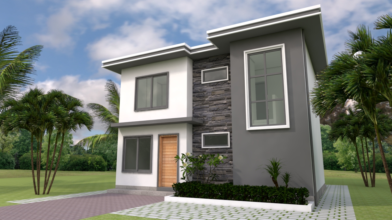 Simple House Design 8x6m with 3 Bedrooms 3
