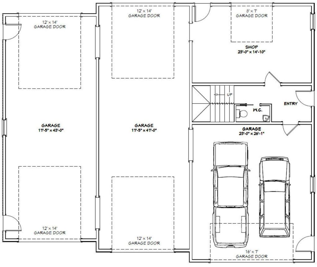 60x50 House Plans 2 Bedroom 2.5 Bath 1,694 sq ft PDF Floor Plan first floor