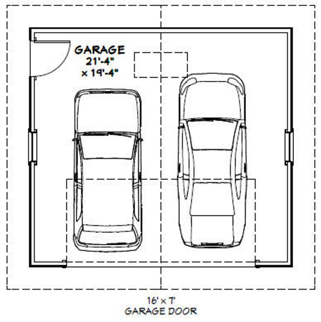 22x20 2 Car Garages 440 sq ft 8ft Walls PDF Floor Plan