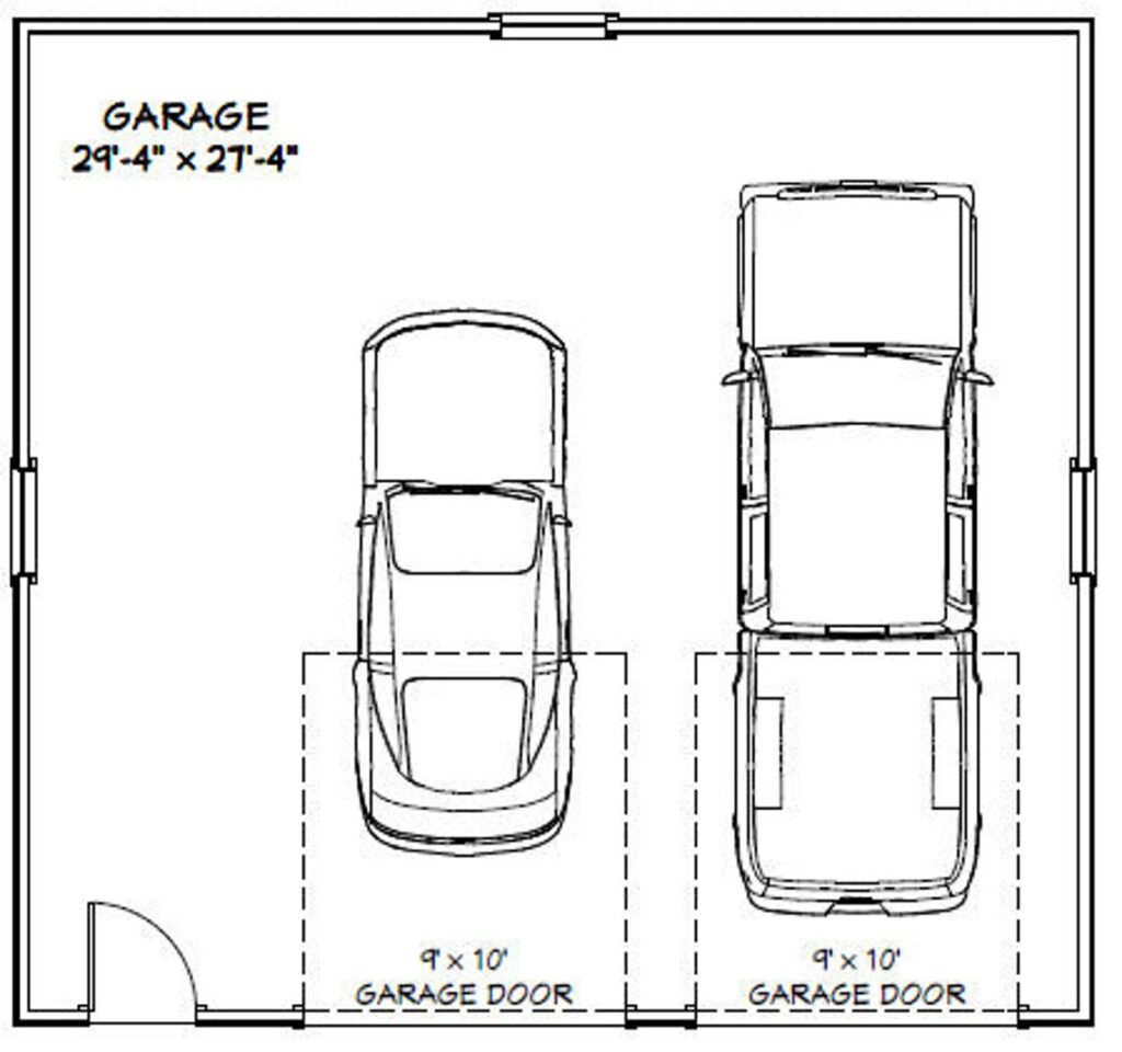 30x28 2 Car Garage 840 sq ft PDF Floor Plan