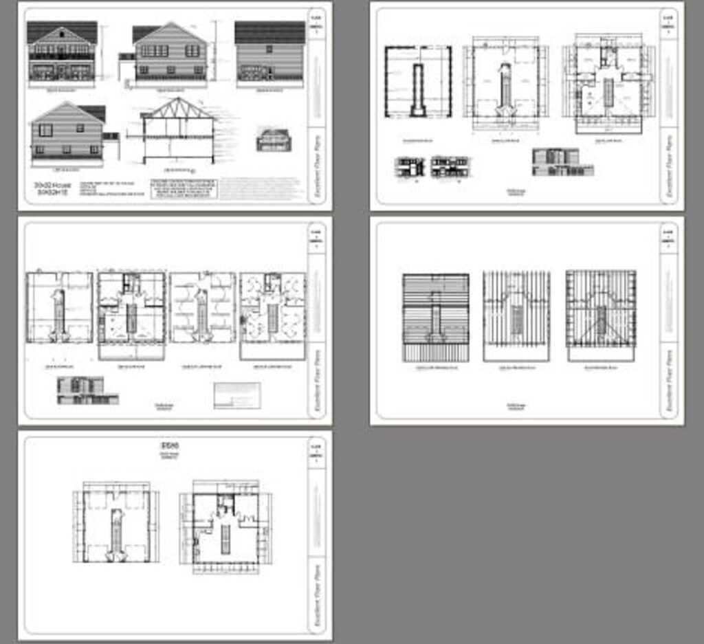 30x32 House 2 Bedroom 1.5 Bath 961 sq ft PDF Floor Plan all