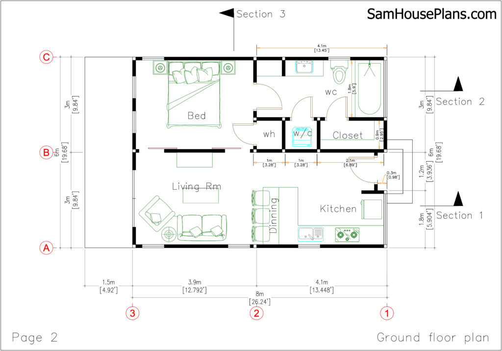 3 Beautiful Studio House 6x8 with Floor Plans