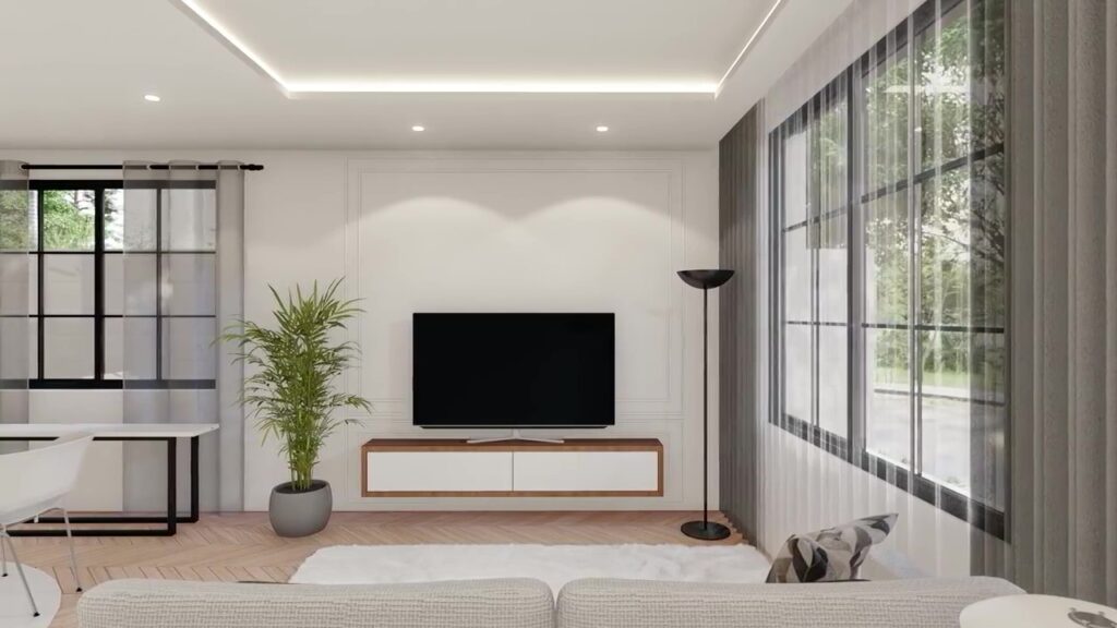 (9x9 meters) House Design Idea 4 Bedrooms Mediterranean Style
