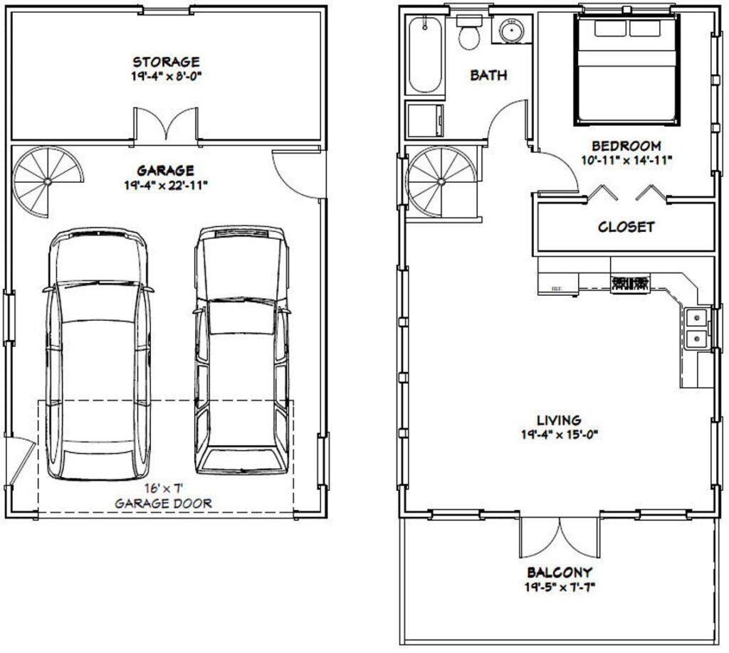 20x32 Small House Plan 1 Bedroom 1 Bath 785 sq ft PDF Floor Plan floor plan