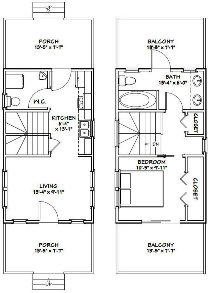 14x24-Tiny-House-Plan-1-Bedroom-1.5-Bath-597-sq-ft-PDF-Floor-Plan-layout-plan