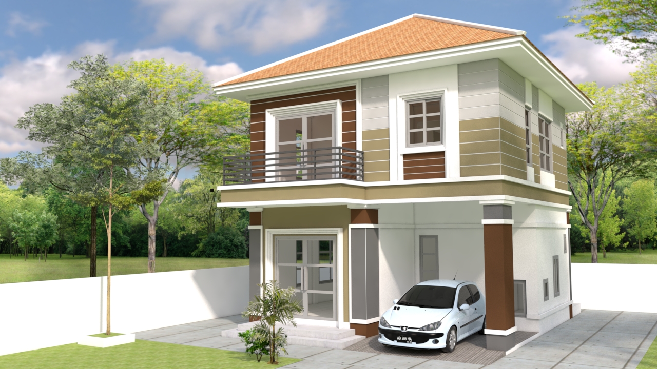Small House Design 7x7m with 3 Beds - Simple Design House