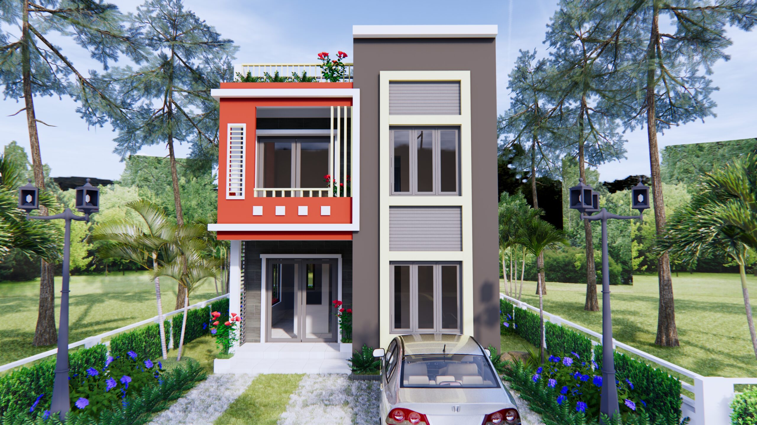 3d House Design 6x10 Meters 20x33 Feet 2 Beds Simple Design House