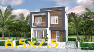 House Designs Plans 6.5x7.5m 22x25f 2 beds