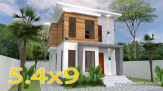 House Plans 5.4x9m with 3 Bedrooms