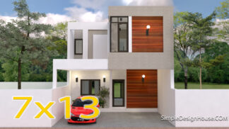 Modern House Design 7x13m with 3 Bedrooms