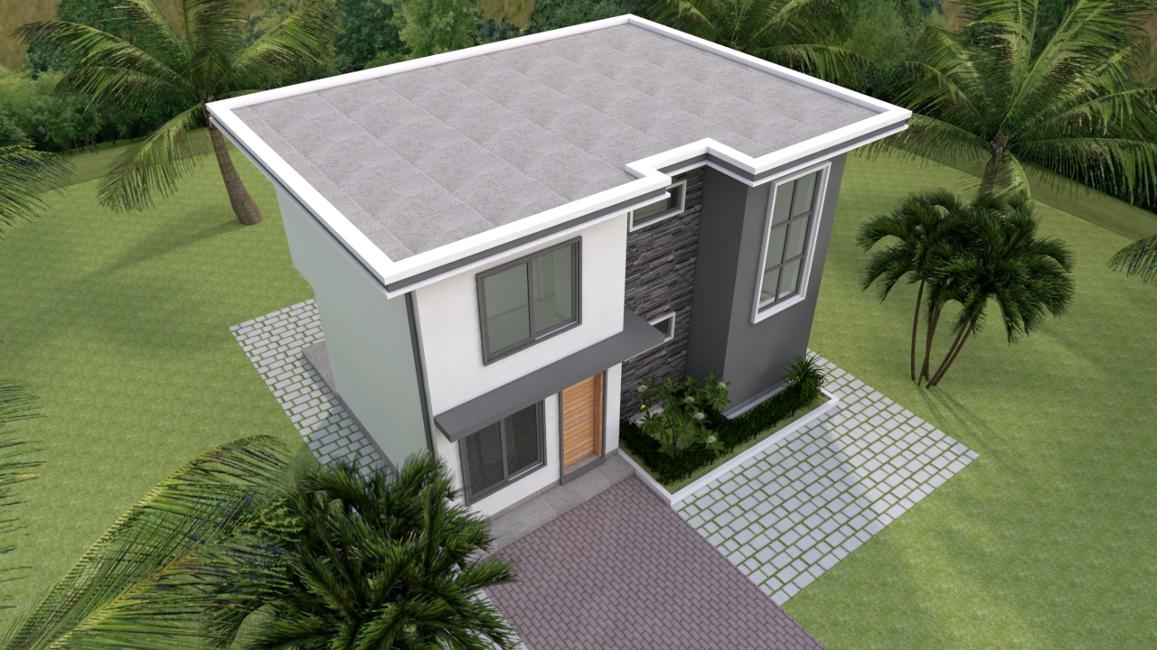 Simple House Design 8x6m with 3 Bedrooms 1
