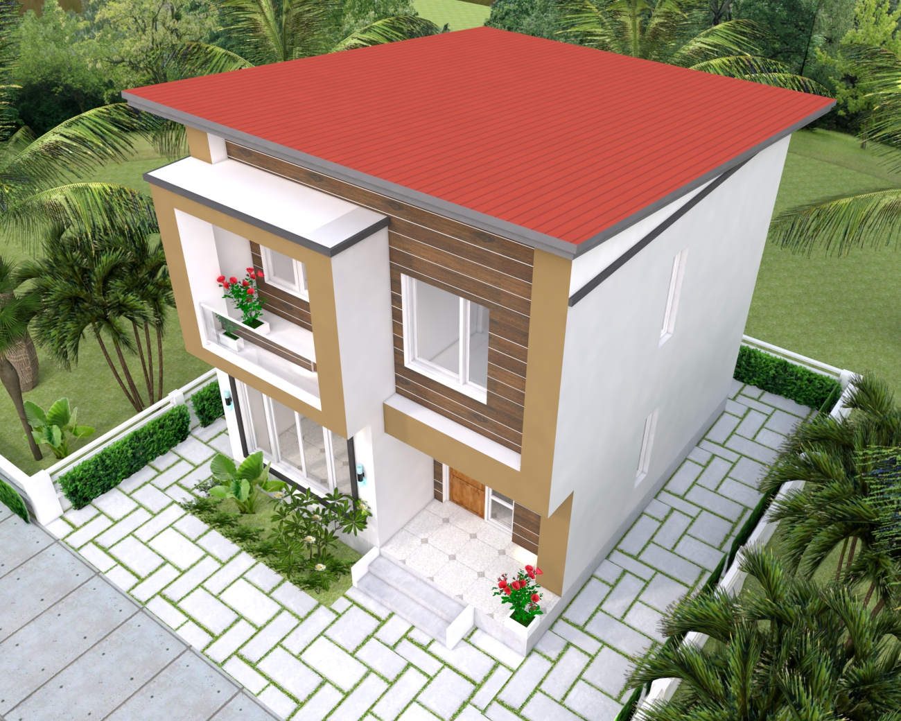 Simple House Plans 6.5x7.5 Meter 22x25 Feet 2 Beds 3