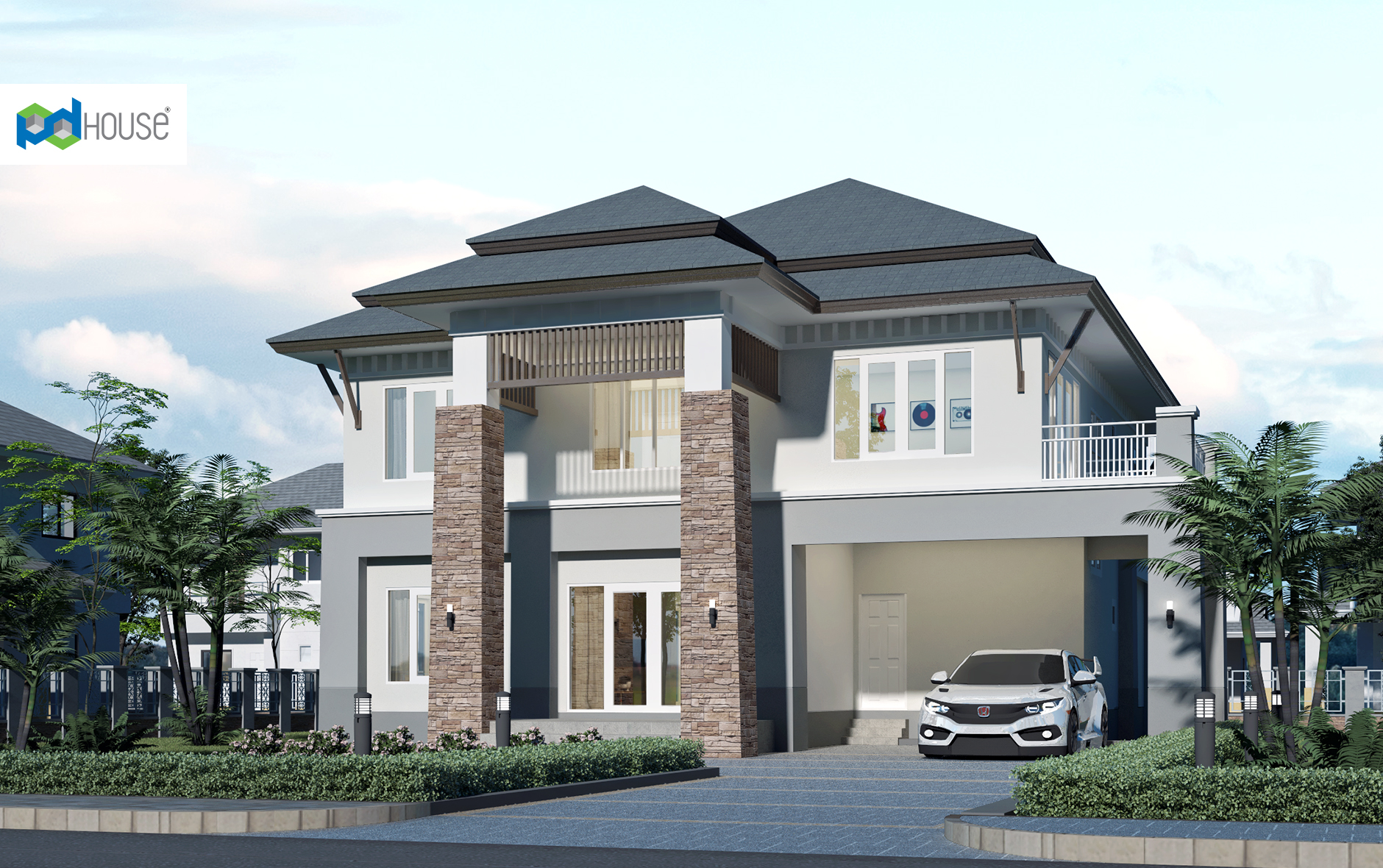 4 Bedroom House Plans 18x22 Meter 59x72 Feet 1