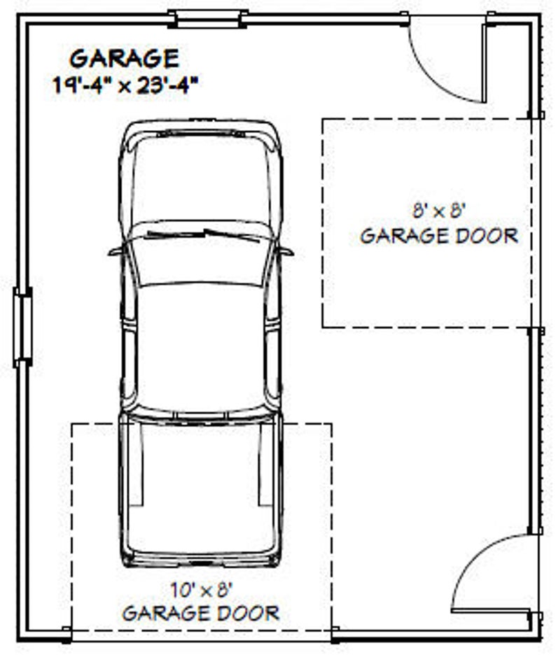 20x24 Garage Plans 1 Car 480 sq ft PDF Floor Plan floor plan