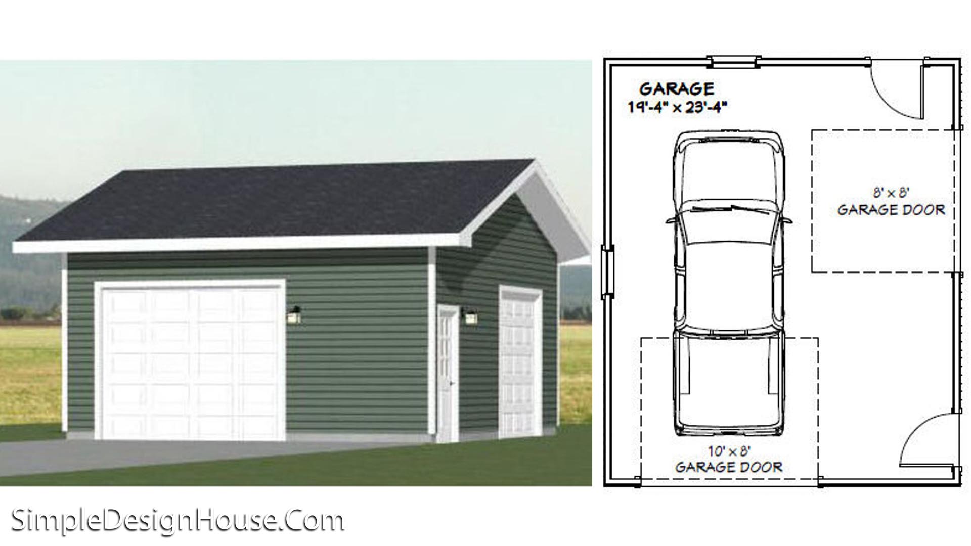 20x24 Plans Garage 1 Car 480 sq ft PDF Floor Plan