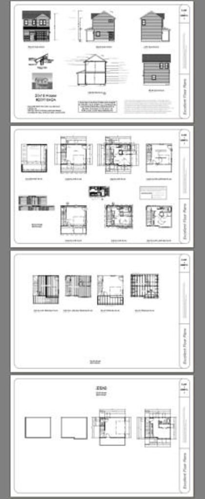 20x16 House Plans 1 Bed 292 sq ft PDF Floor Plan