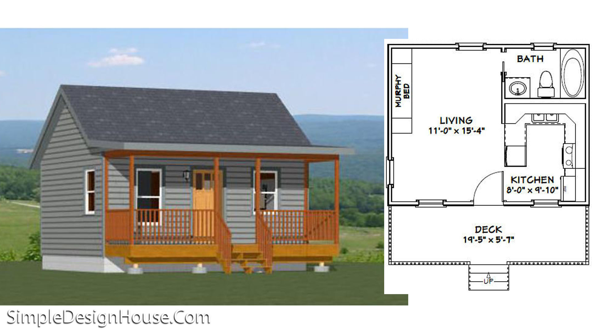 20×16 Tiny House 1 Bedroom 320 sq ft PDF Floor Plan
