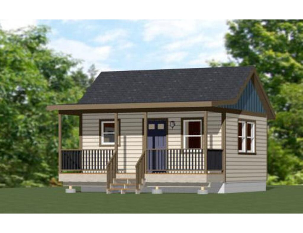 20x16 Tiny House Plan 1 Bedroom 1 Bath 320 sq ft PDF Plan