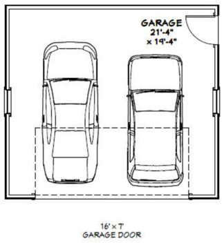 22x20 2 Car Garages 440 sq ft PDF Floor Plan - Simple Design House