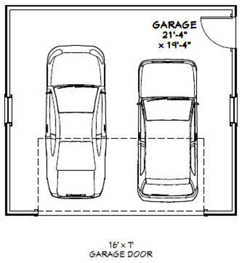 22x20 2 Car Garages 440 sq ft 8ft Walls PDF Floor Plan