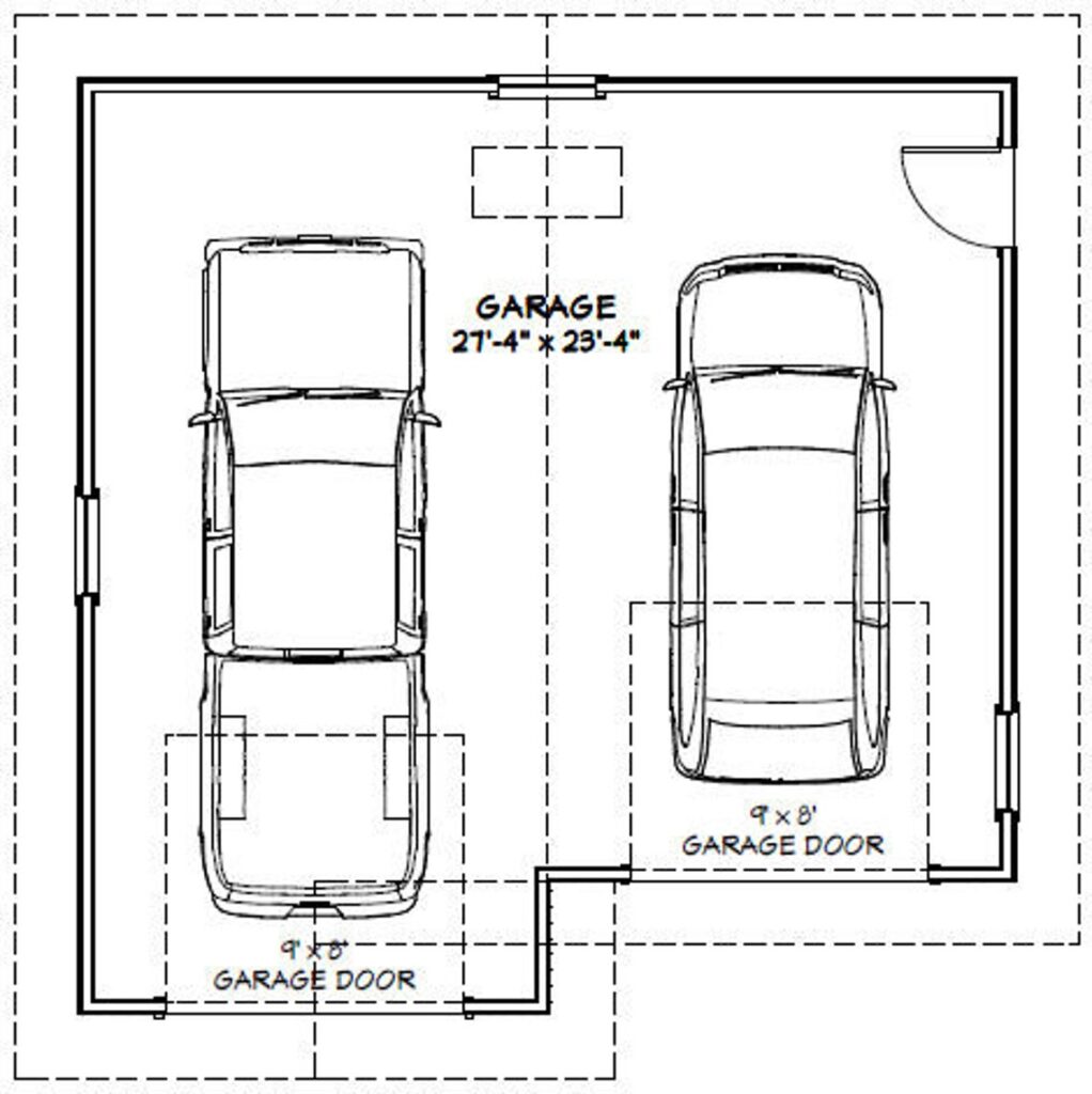 28x28 2 Car Garage 728 sq ft PDF Floor Plan
