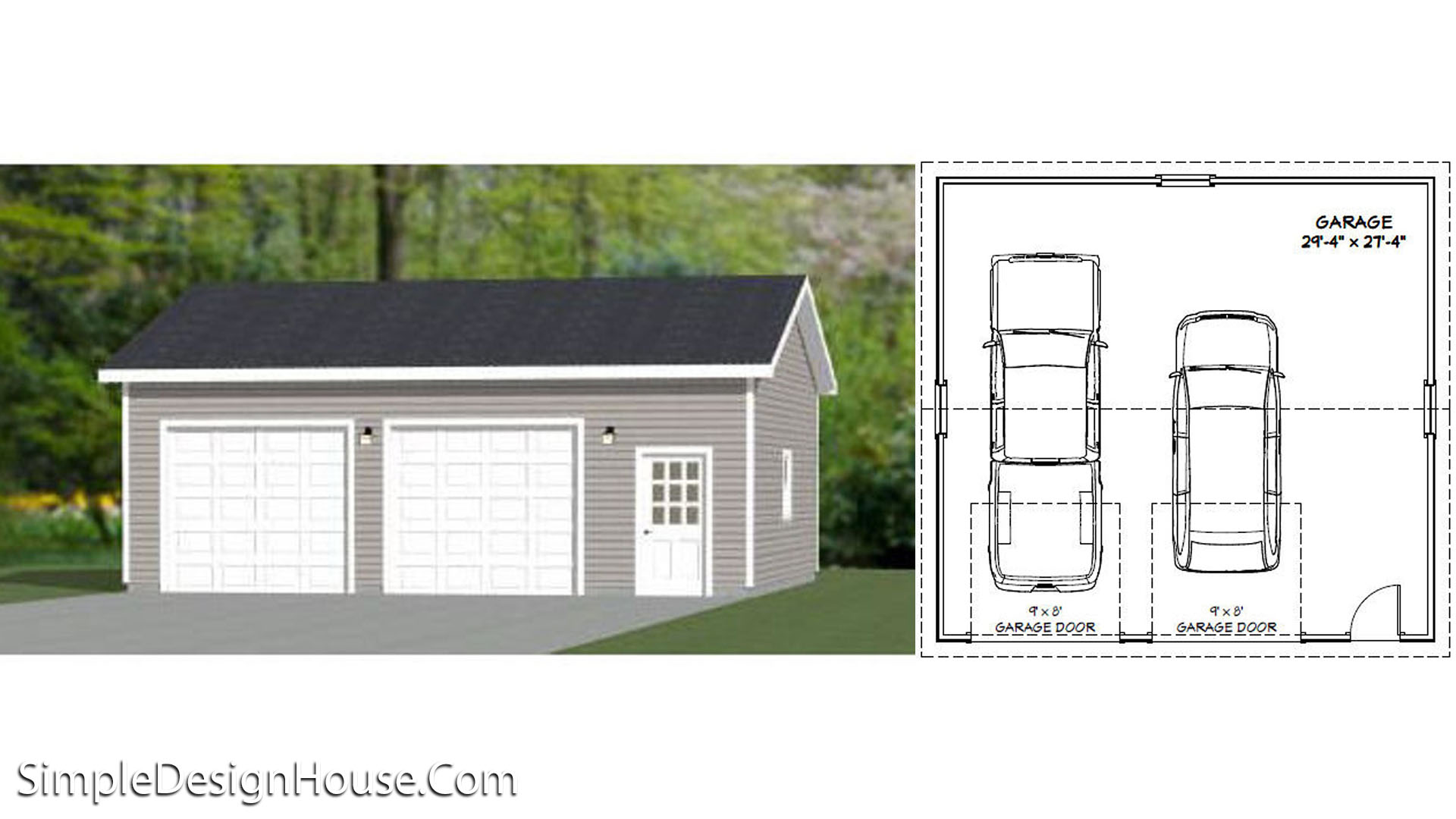 30×28 2 Car Garage 840 sq ft PDF Floor Plan