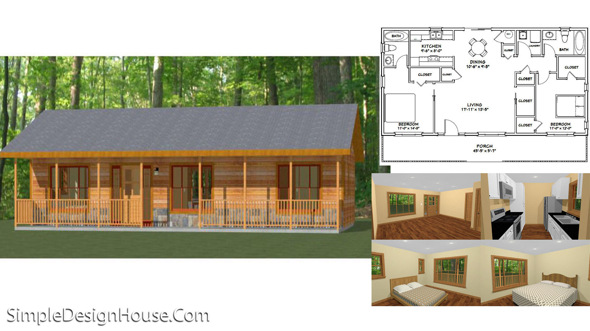46×24 House Plan 2 Beds 1,104 sq ft PDF Floor Plan