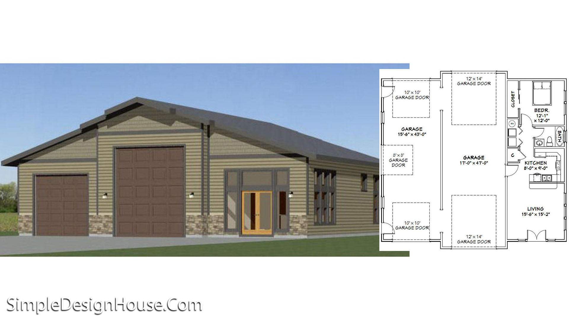 50×48 Garage 1 BR  PDF Floor Plan 2,274 sq ft