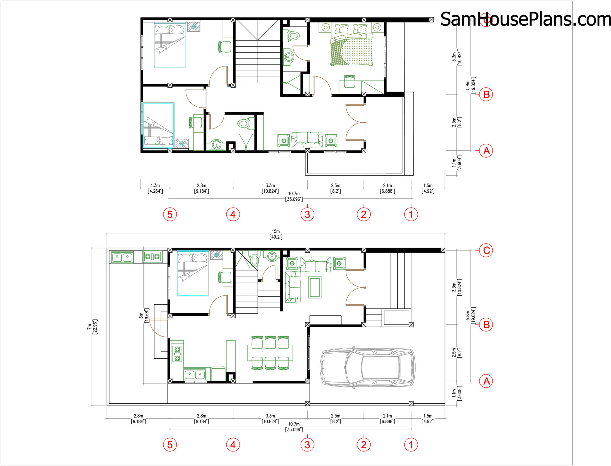 house-plans-7x15-with-4-bedrooms-simple-design-house