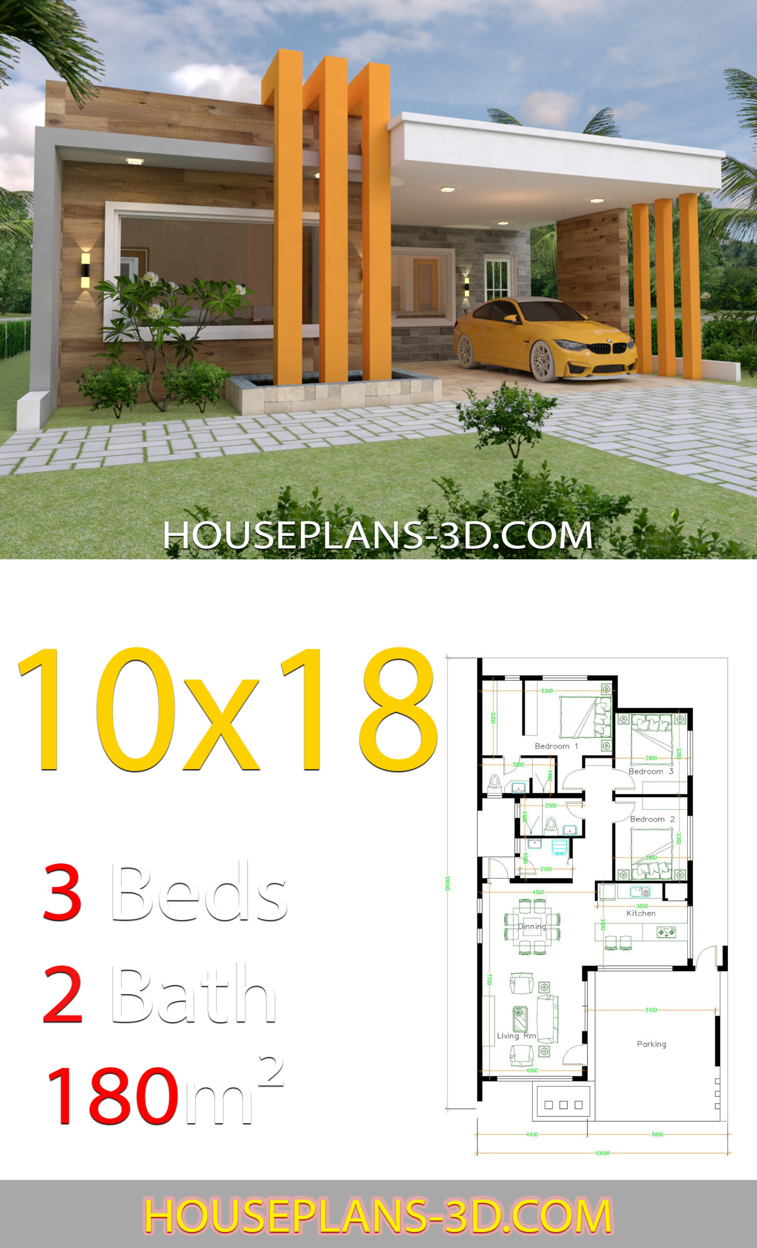 Modern House Design 33x33 feet with Floor Plan