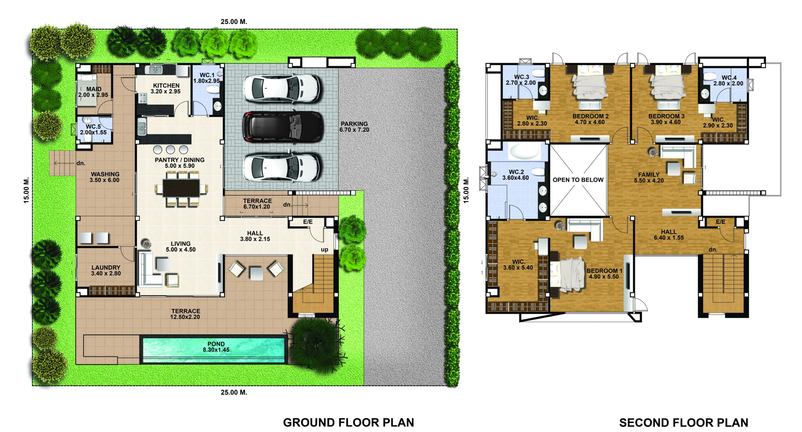 Design Plans 5 5x11 5m With 2 Bedrooms
