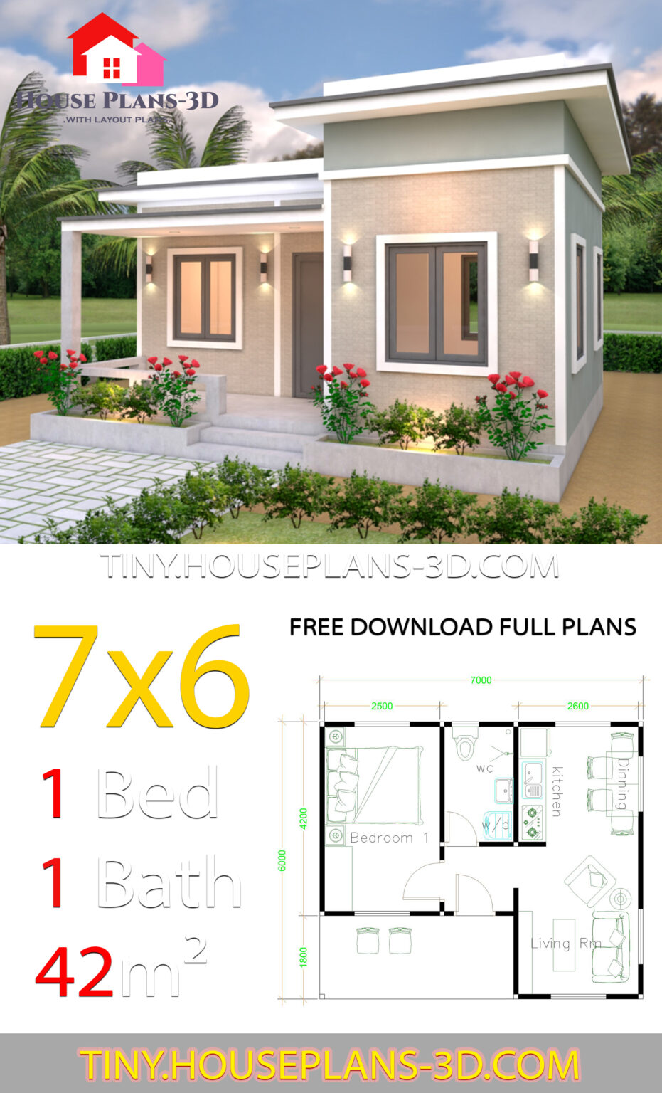 5 Best Single Plans 7x6 Meters with Floor Plan - Simple Design House