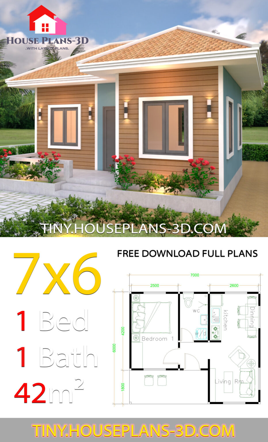 5 Best Single Plans 7x6 Meters with Floor Plan - Simple Design House