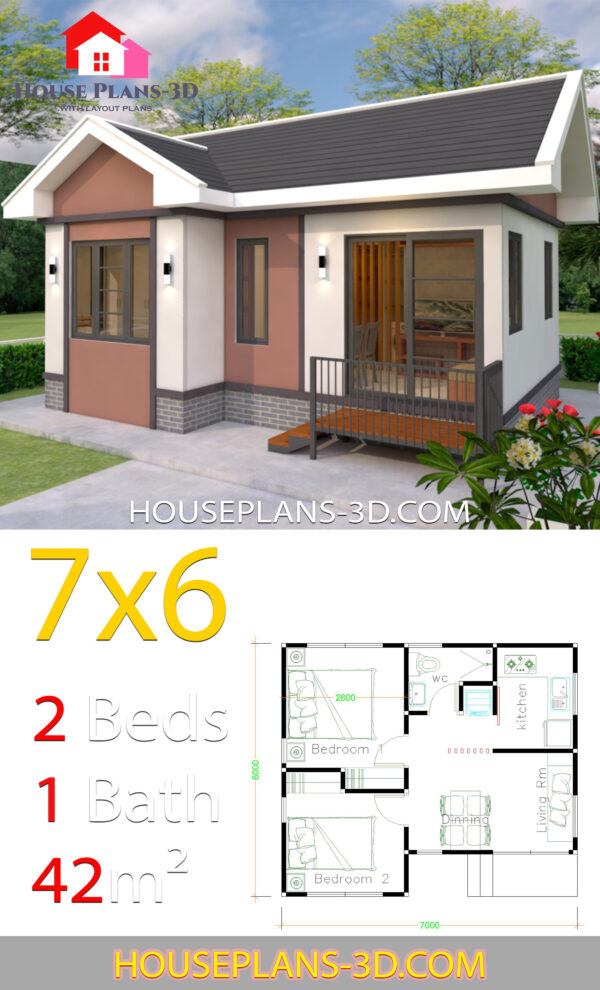 6 Small House Plans 7x7 with Floor Detailing You will Love - Simple ...