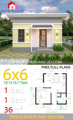 Best 3 Small Single Family House 6x6 Meters - Simple Design House