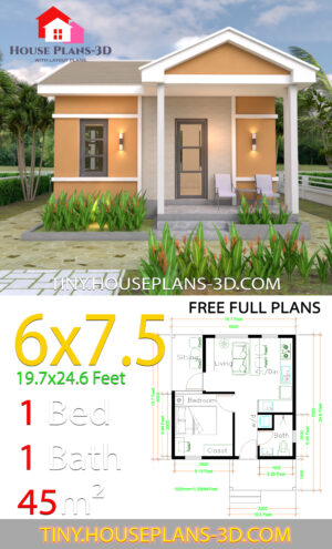 Best 3 Small Single Family House 6x6 Meters - Simple Design House