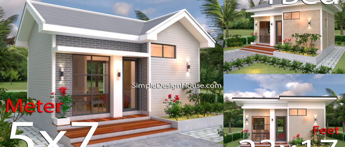 3 Styles Small House Plan 5x7m One Bed