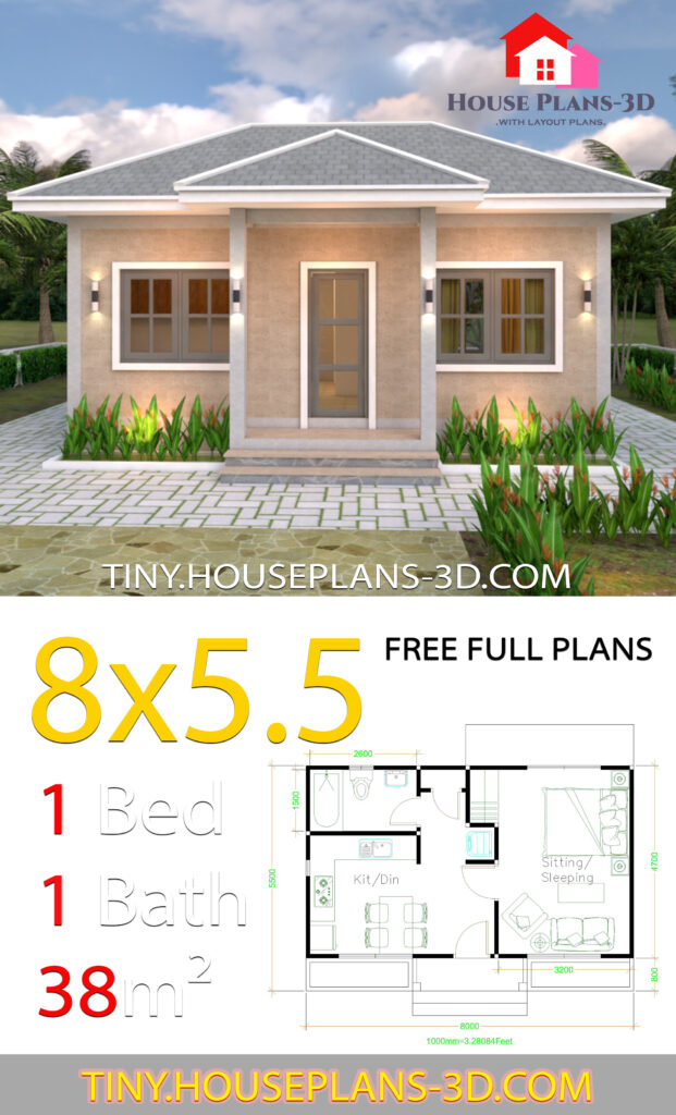 5 Beautiful Studio House 6x8 with Floor Plans - Simple Design House