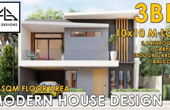 10×10 Lot 3 Bedrooms 100 square meter 2 Story House Design