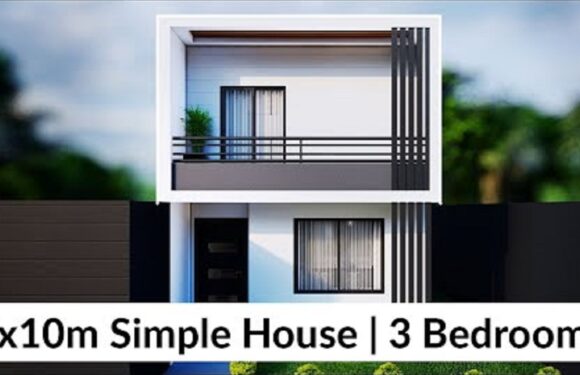 5×10 Meters Small House Design Idea with 3 Bedrooms