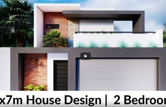 6×7 Meters Small House Design Idea with 2 Bedrooms
