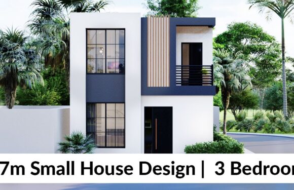 6×7 Meters Small House Design Idea with 3 Bedrooms