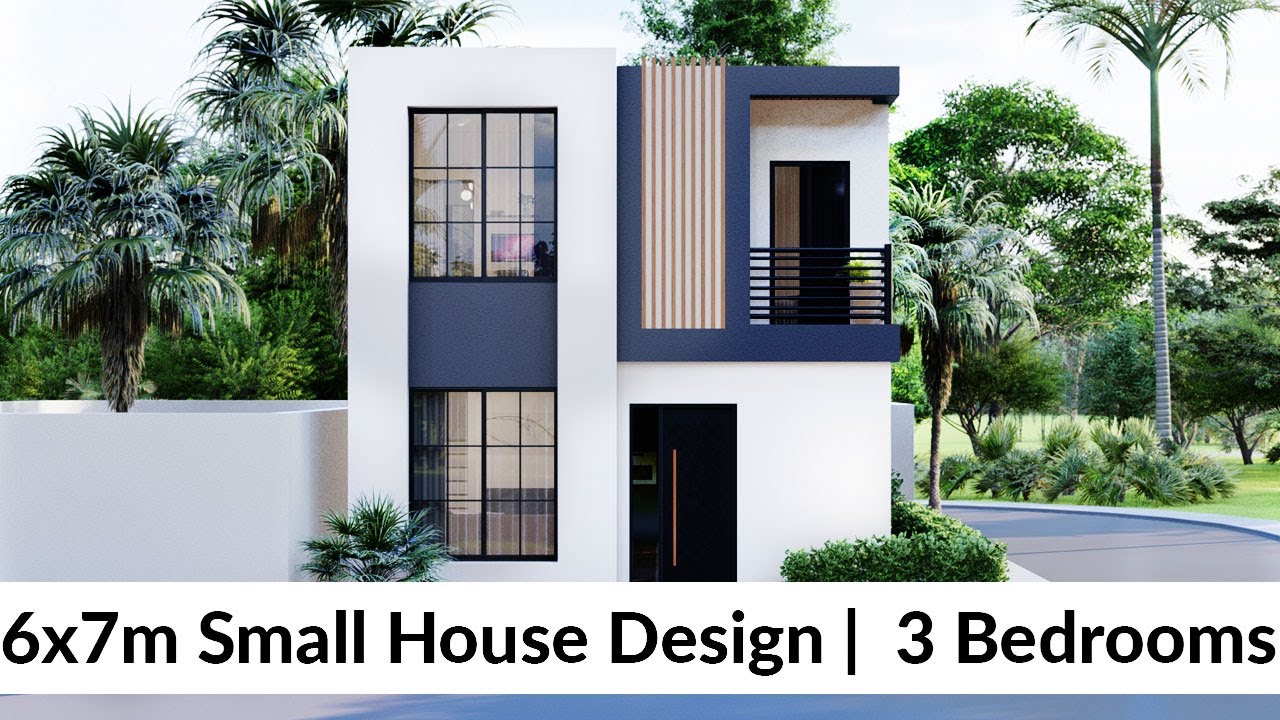 6x7-Meters-Small-House-Design-Idea-with-3-Bedrooms