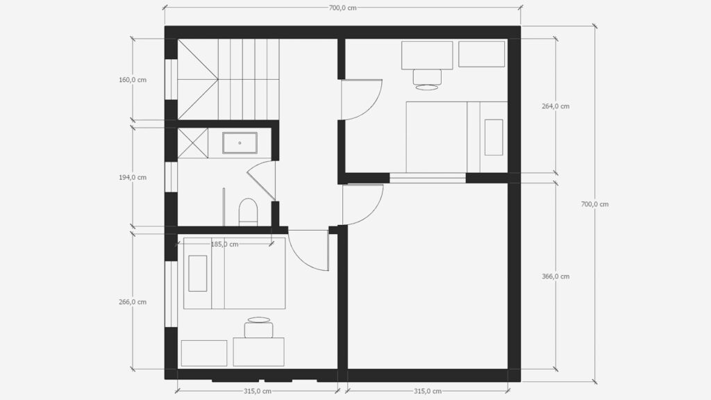 7x7 meters Two Story House Design Idea  3 Bedrooms