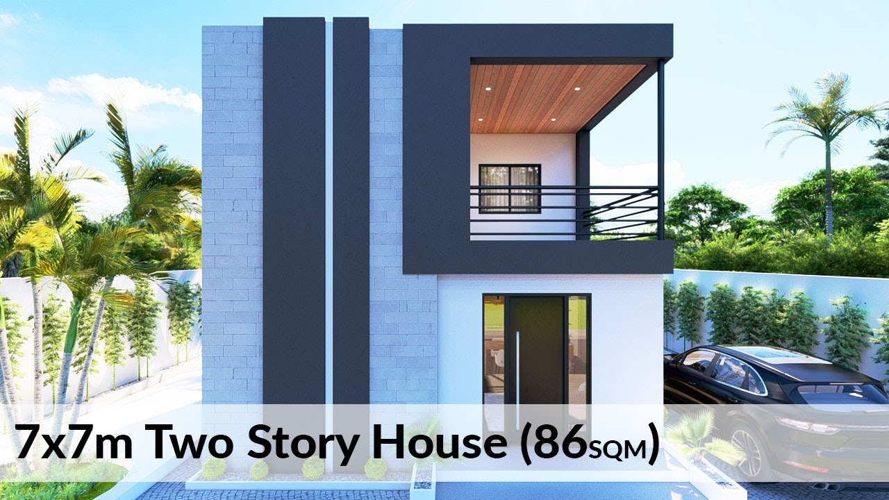 7x7-meters-Two-Story-House-Design-Idea-3-Bedrooms-living-room-2