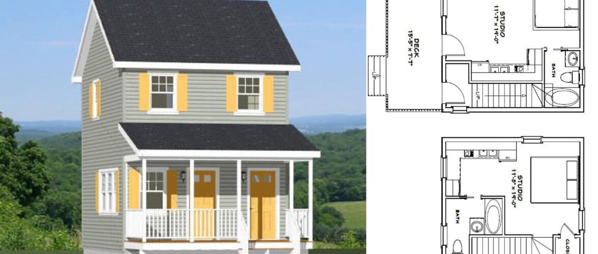 16×20 Duplex Small House 557 sq ft PDF Floor Plan