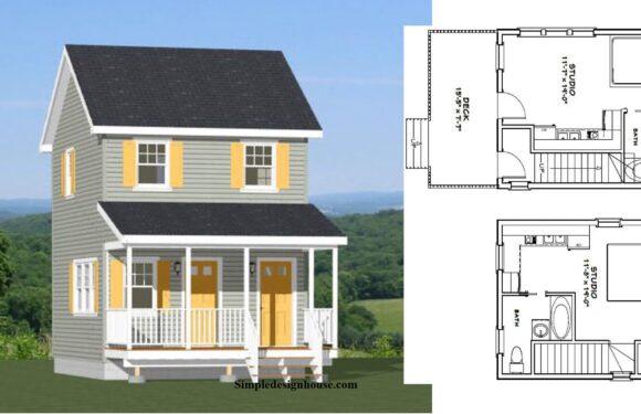 16×20 Duplex Small House 557 sq ft PDF Floor Plan