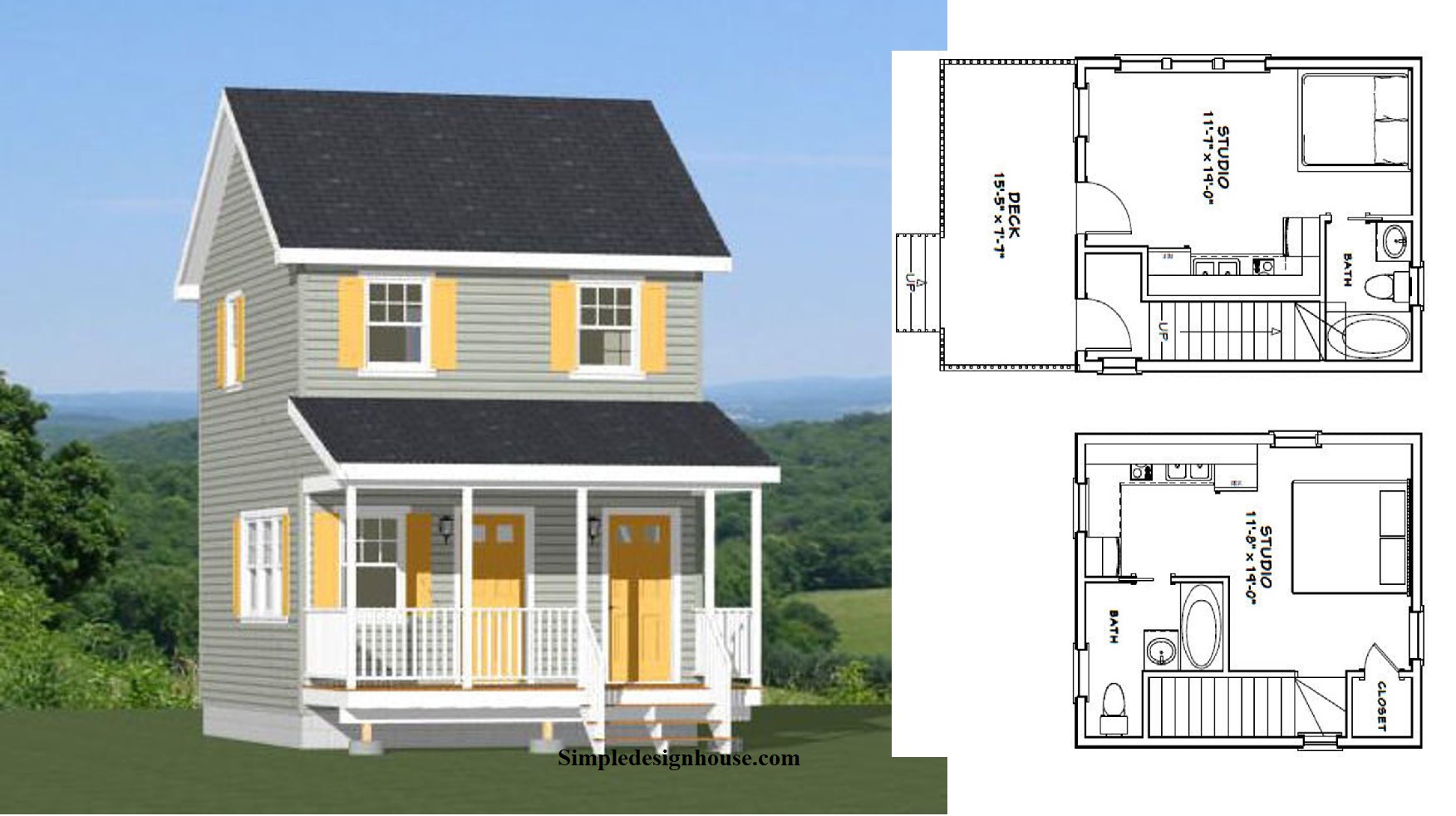 16x20-Duplex-Small-House-557-sq-ft-PDF-Floor-Plan-3d