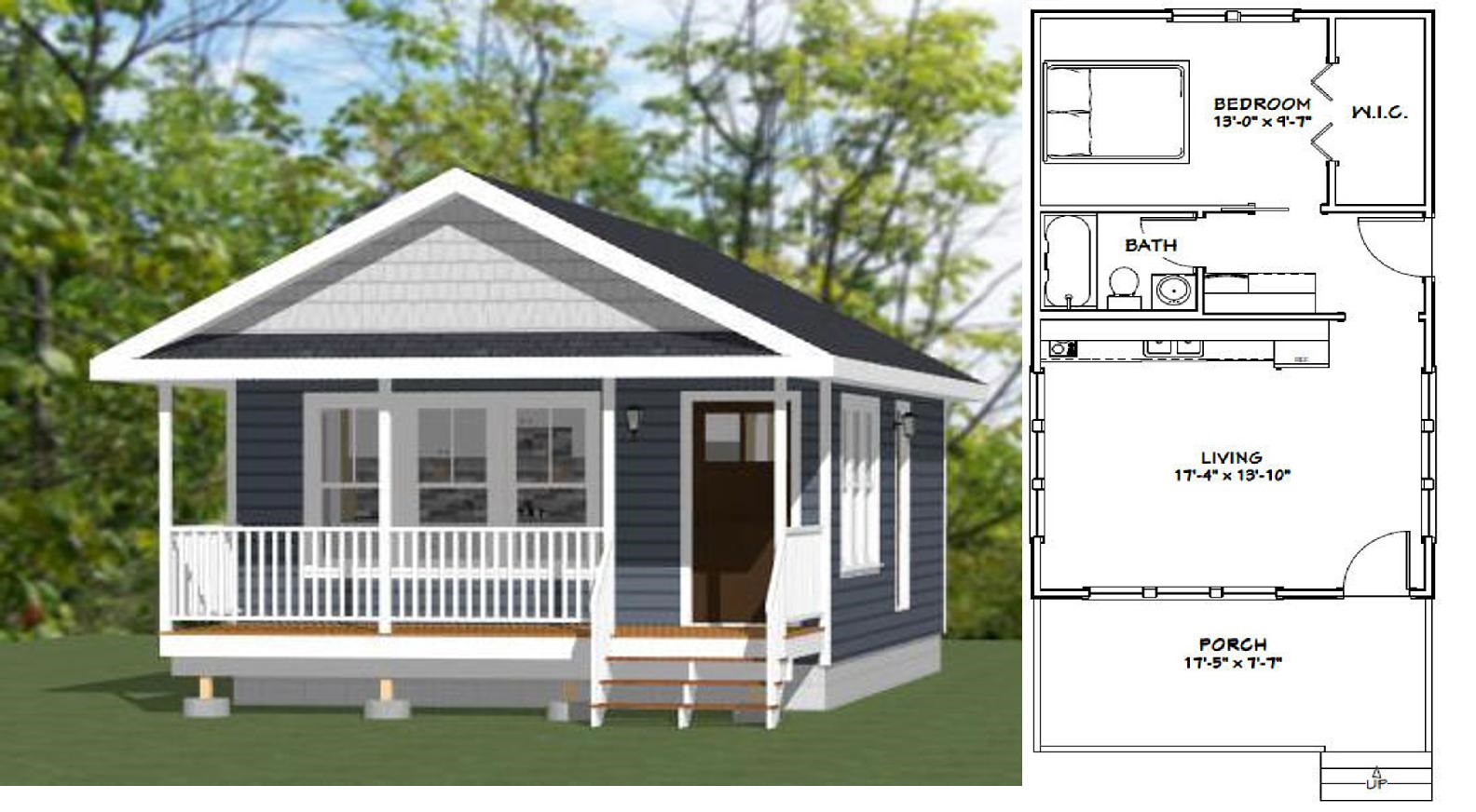 18x30 Small House Plan 1 Bedroom 1 Bath 540 sq ft PDF Floor Plan floor plan