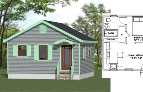 20×20 Tiny House Plan 400 sq ft PDF Floor Plan